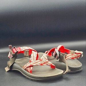 Chaco Z1 Red and White Strappy Sandals